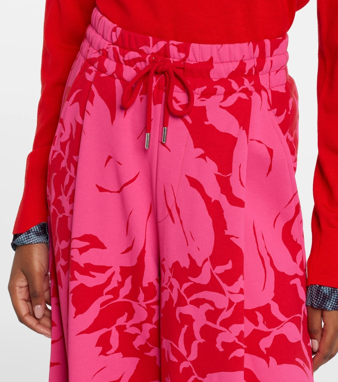 Dries Van Noten - Floral pleated cotton jersey sweatpants