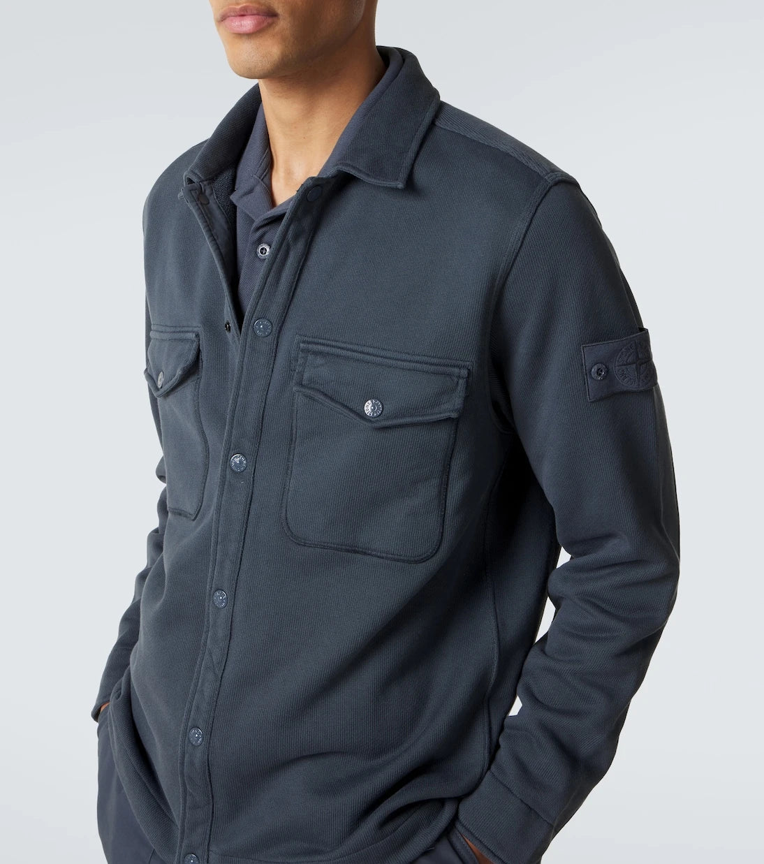 Stone Island - قميص من القطن والصوف