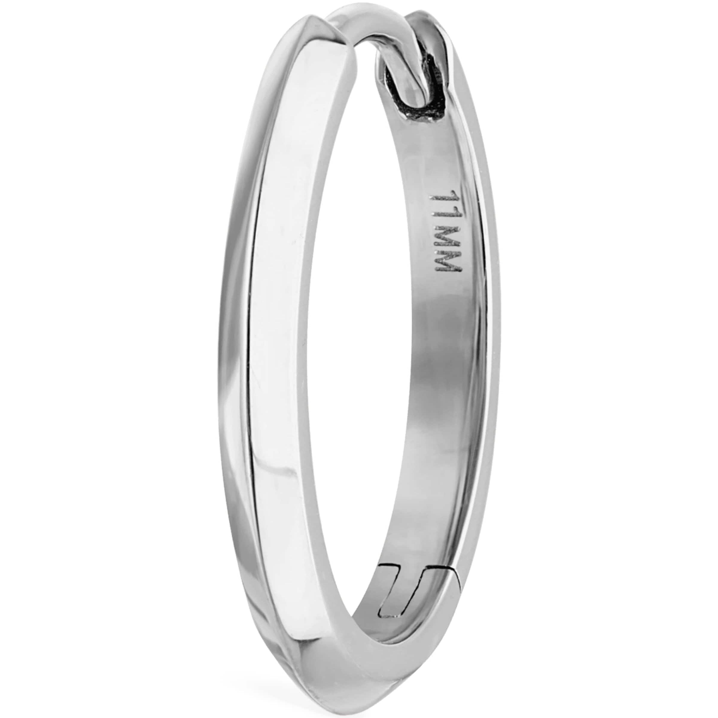 Faceted Metal Vertex Single Hoop Earring (11mm)