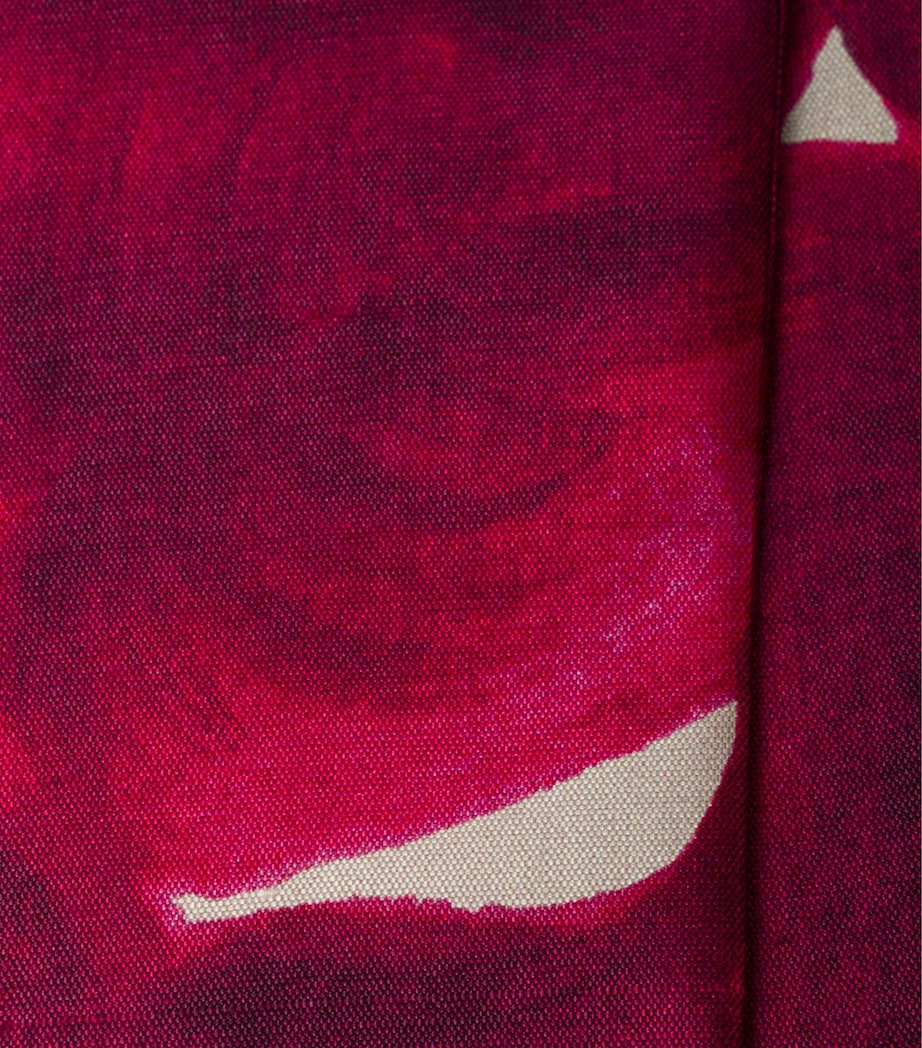 Purple Silk Printed Shantung Skinny Scarf