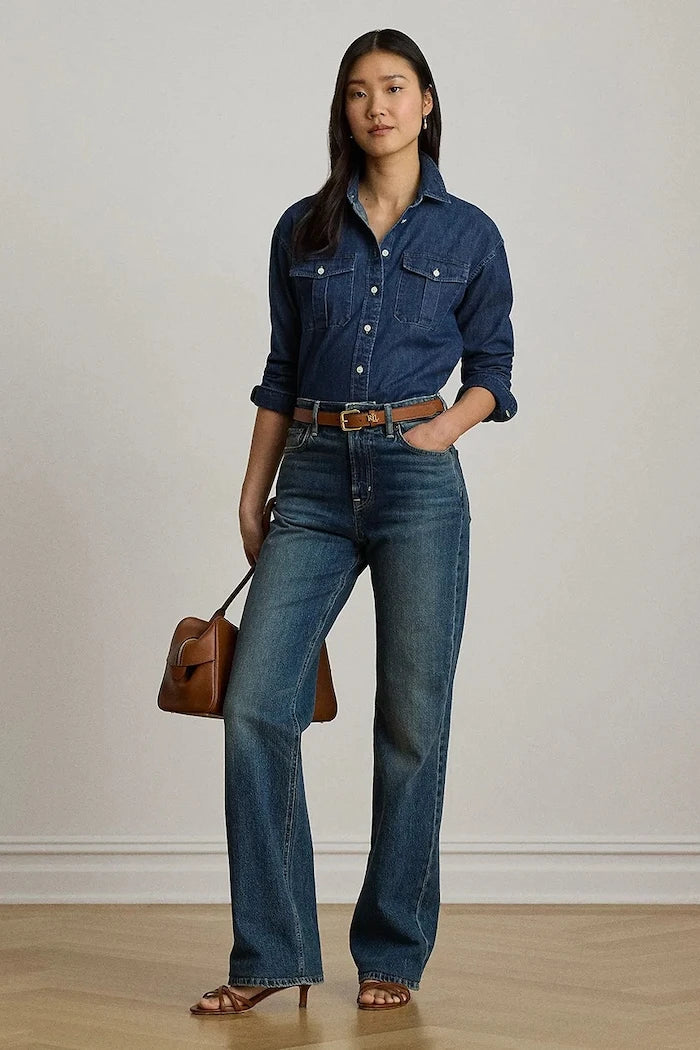 Lauren Ralph Lauren kadın denim gömlek