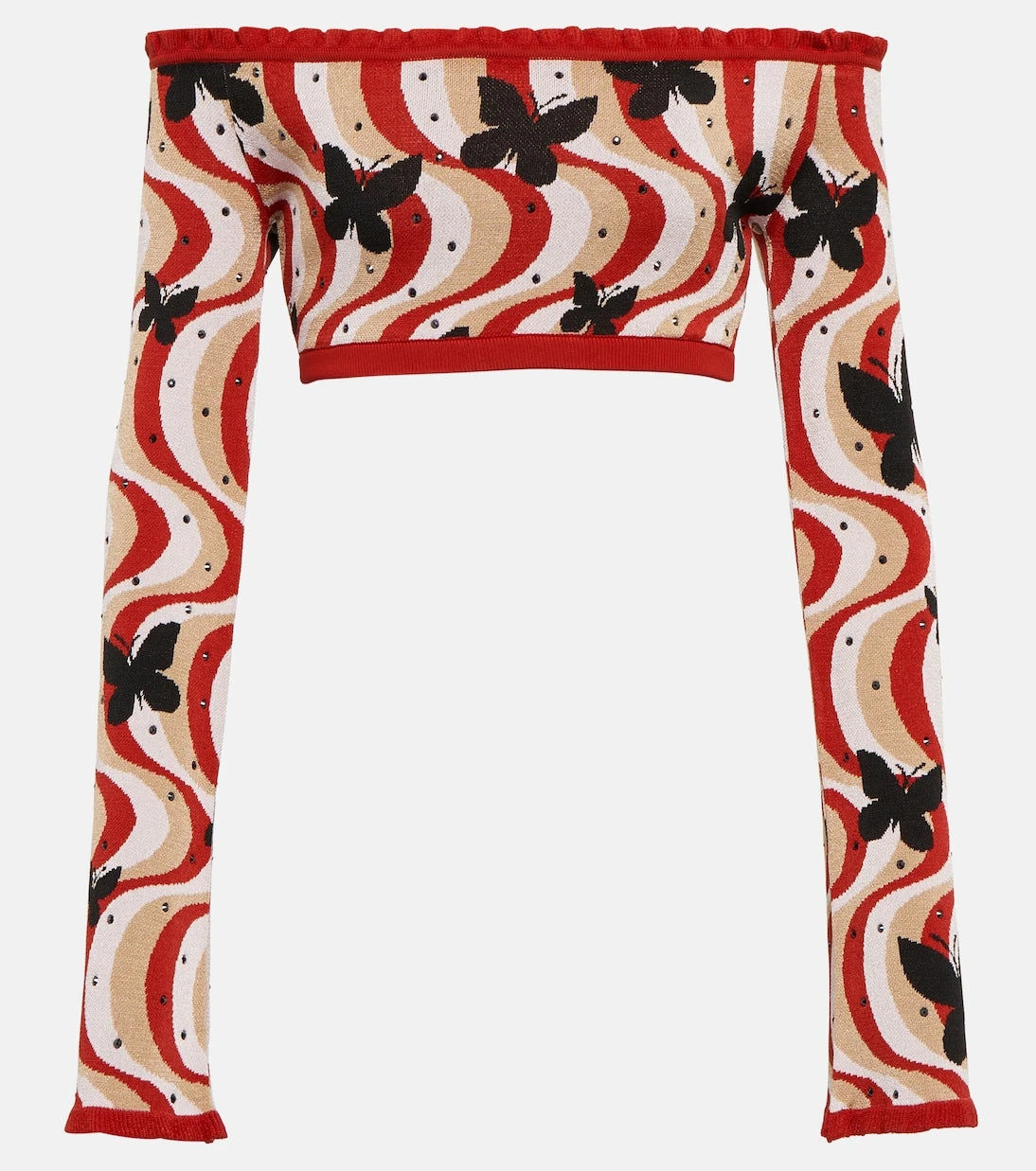 Alessandra Rich - Printed bandeau cropped top