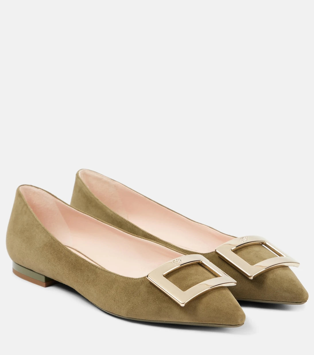 Roger Vivier - حذاء باليه غوميتين المسطح من الجلد السويدي