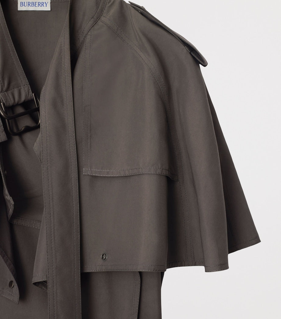 Burberry Silk Trench Midi Dress