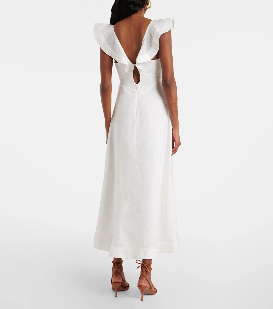 Zimmermann - Rhiannon ruffled linen midi dress