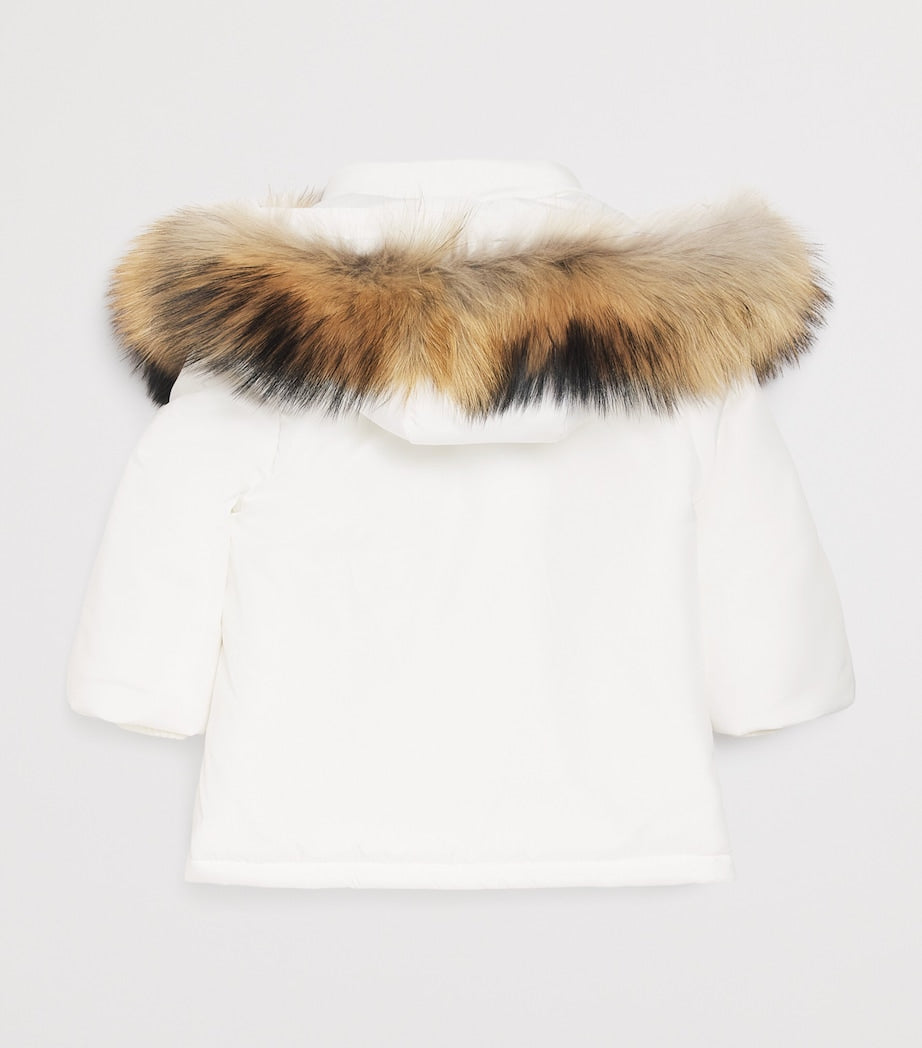 Fox Fur-Trim Padded Coat (1-24 Months)