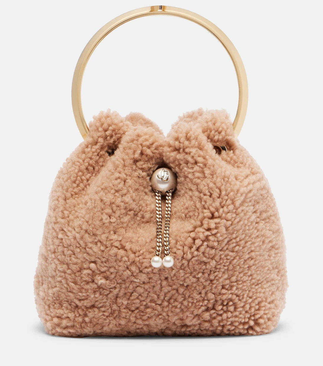 Jimmy Choo - Bon Bon Small shearling bucket bag