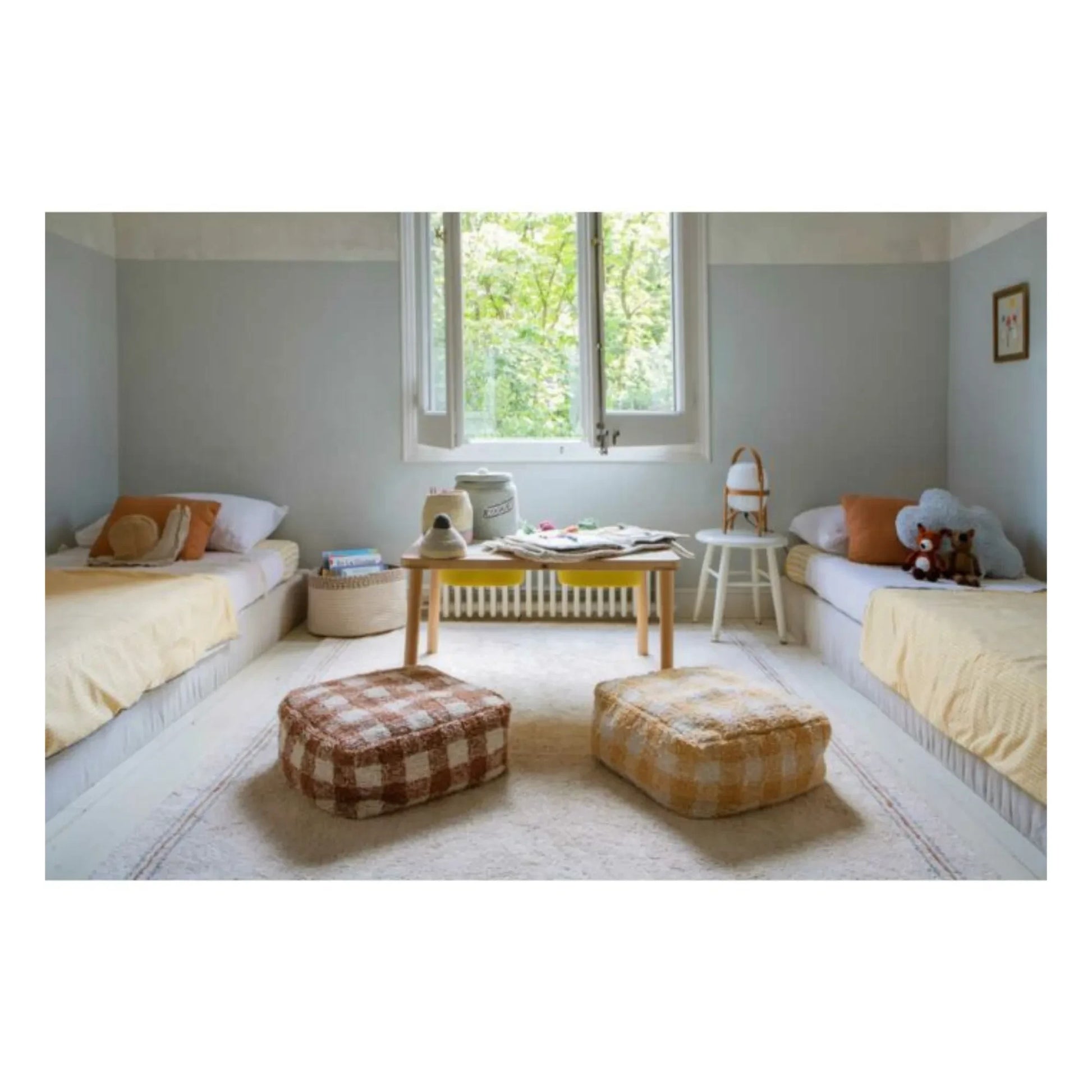 Lorena Canals - Gingham Pouffe | Toffee