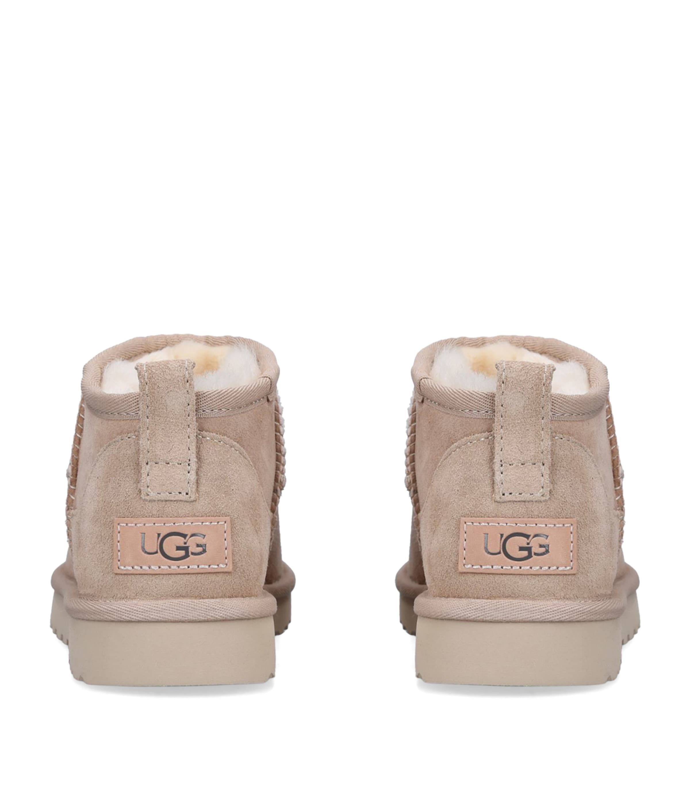 UGG Beige Suede Classic Ultra Mini Boots