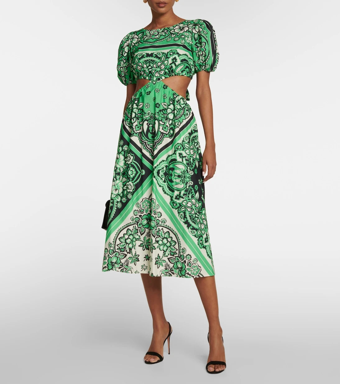 REDValentino - فستان ميدي قطني مطبوع