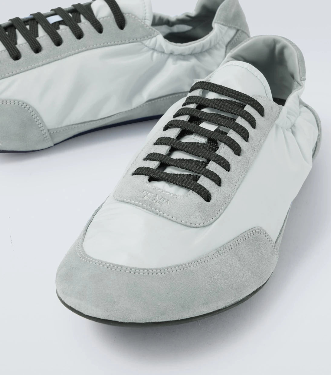 Prada - Collapse Re-Nylon and suede sneakers