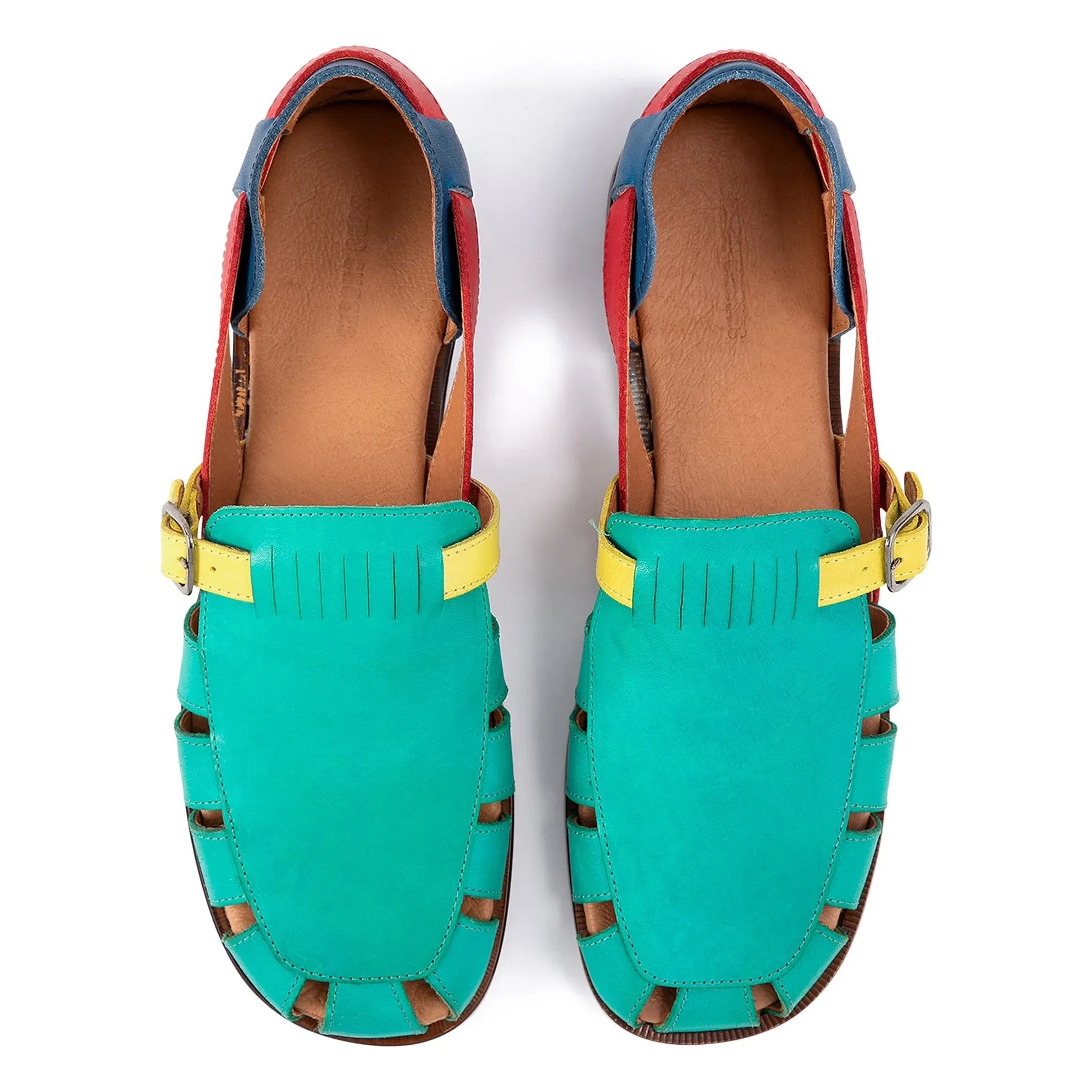 Bobo Choses - Color Block Leather sandals | Green