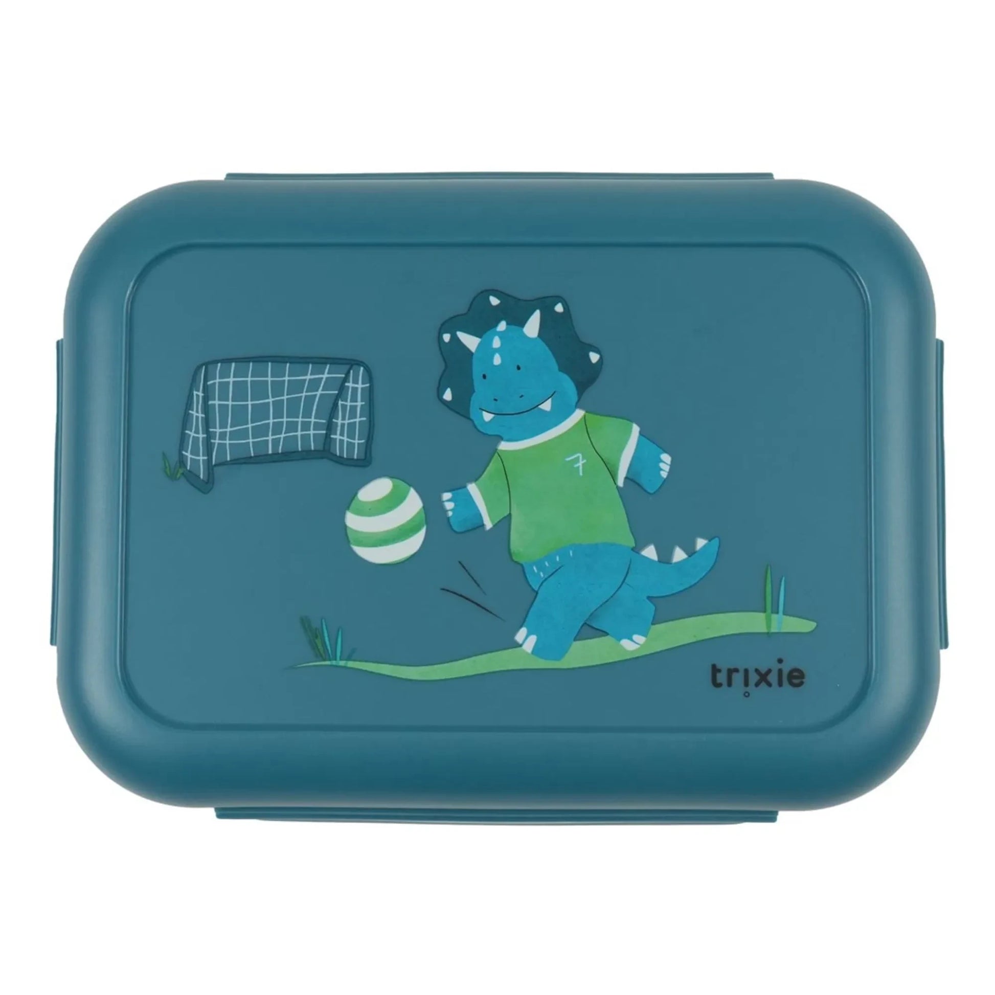 Trixie - Lunch Box Clips Ballplayer Mr. Triceratops | Blue