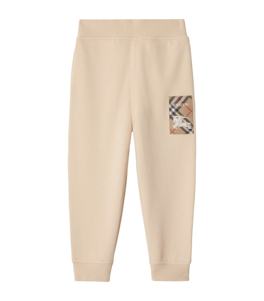 Burberry Kids Cotton Check Label Sweatpants (3-12 Years)