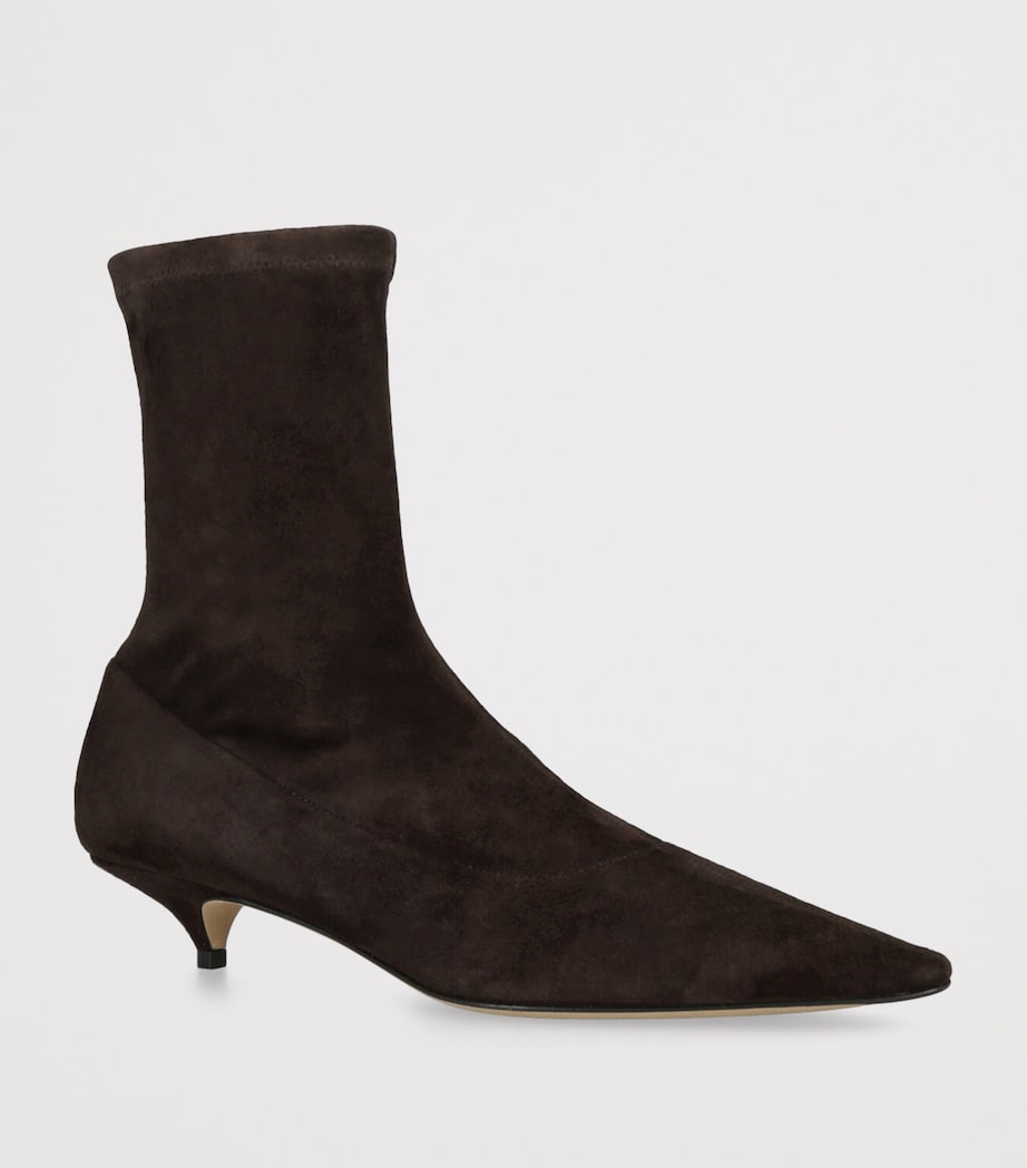 The Row Brown Liisa Suede Ankle Boots 35