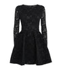 Maje Black Velvet-Lace Mini Dress
