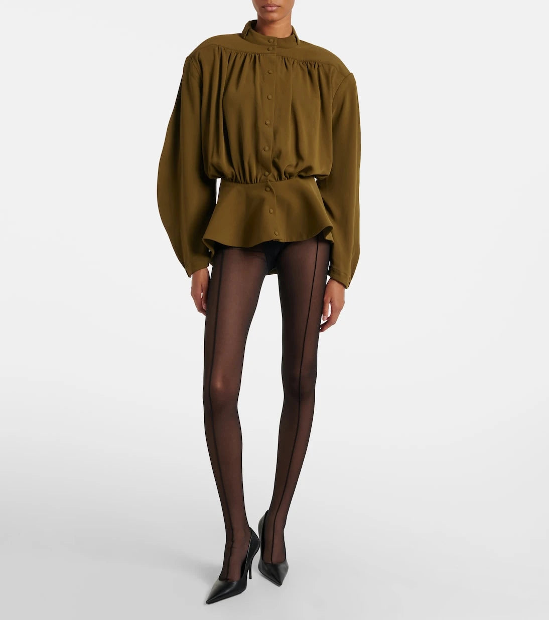 Mugler - بلوزة Hiver Russe من الكريب التويل - إصدار جديد