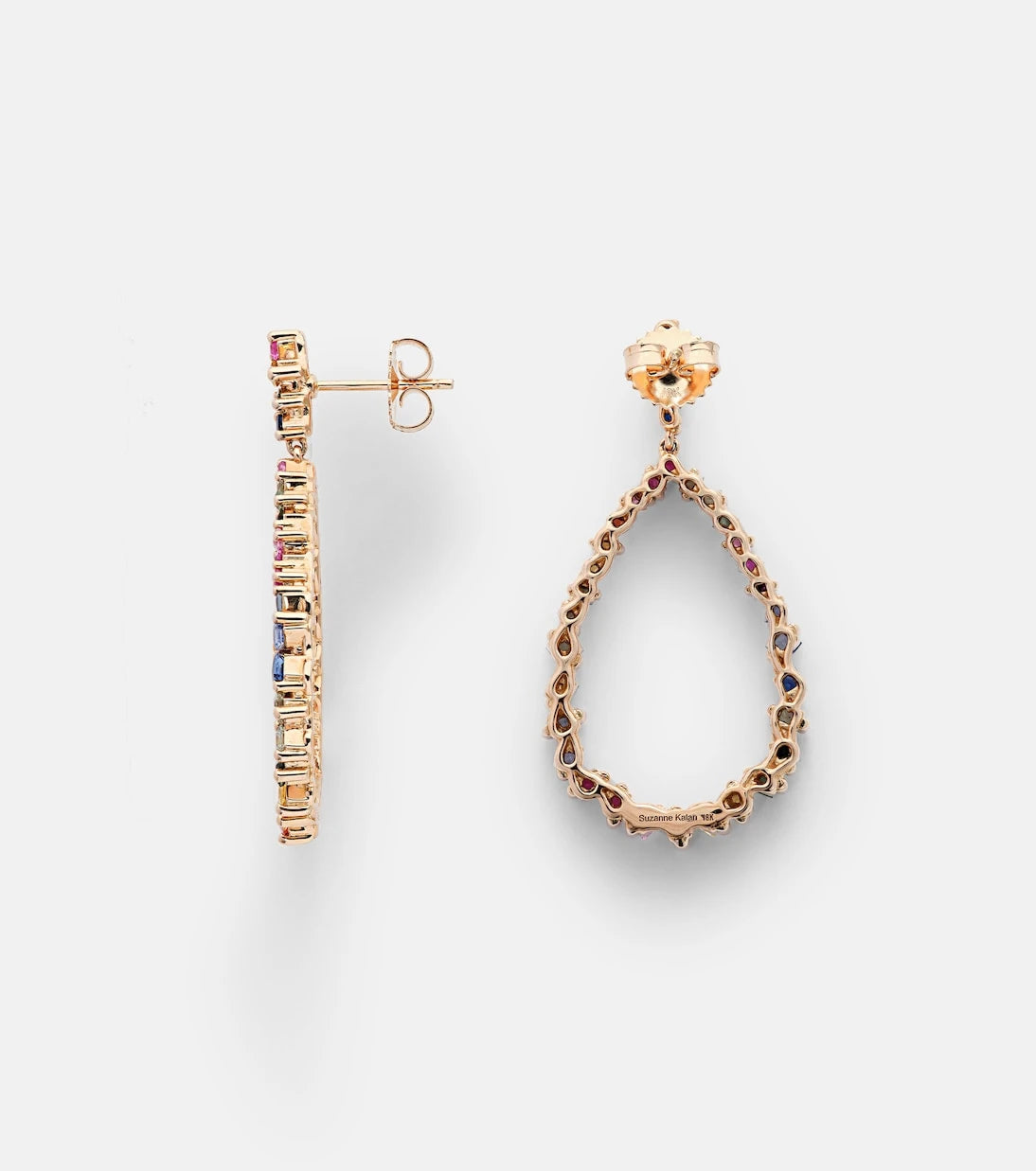 Suzanne Kalan - 18kt rose gold drop earrings with sapphires