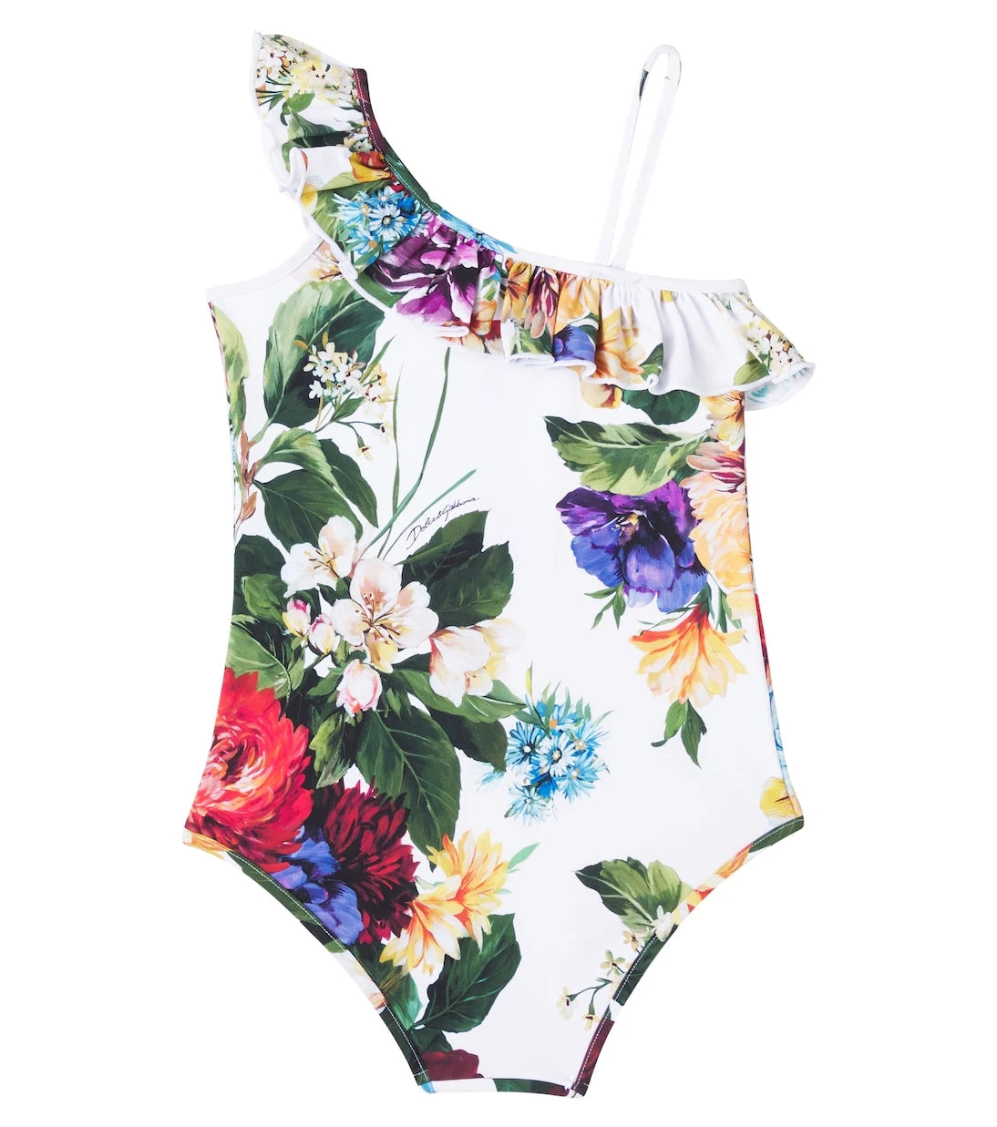 Dolce&Gabbana Kids - Fiori printed ruffled swimsuit