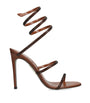 Brown Embellished Cleo II Heeled Sandals 105