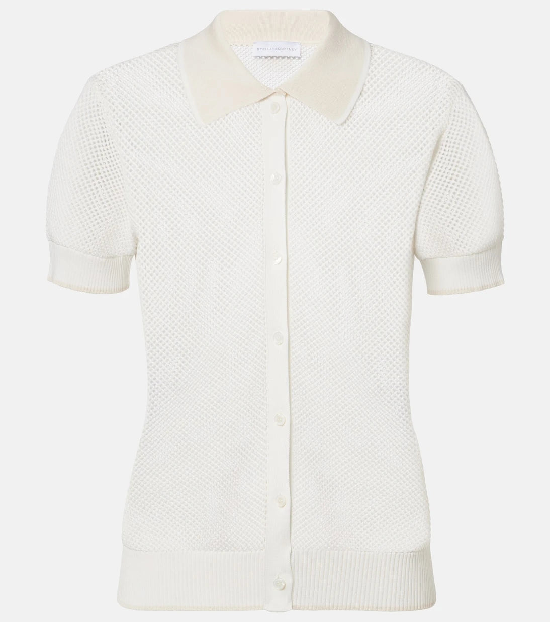 Stella McCartney - Crochet cotton polo shirt