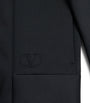 Valentino Black Technical Jersey Zip-Up Hoodie
