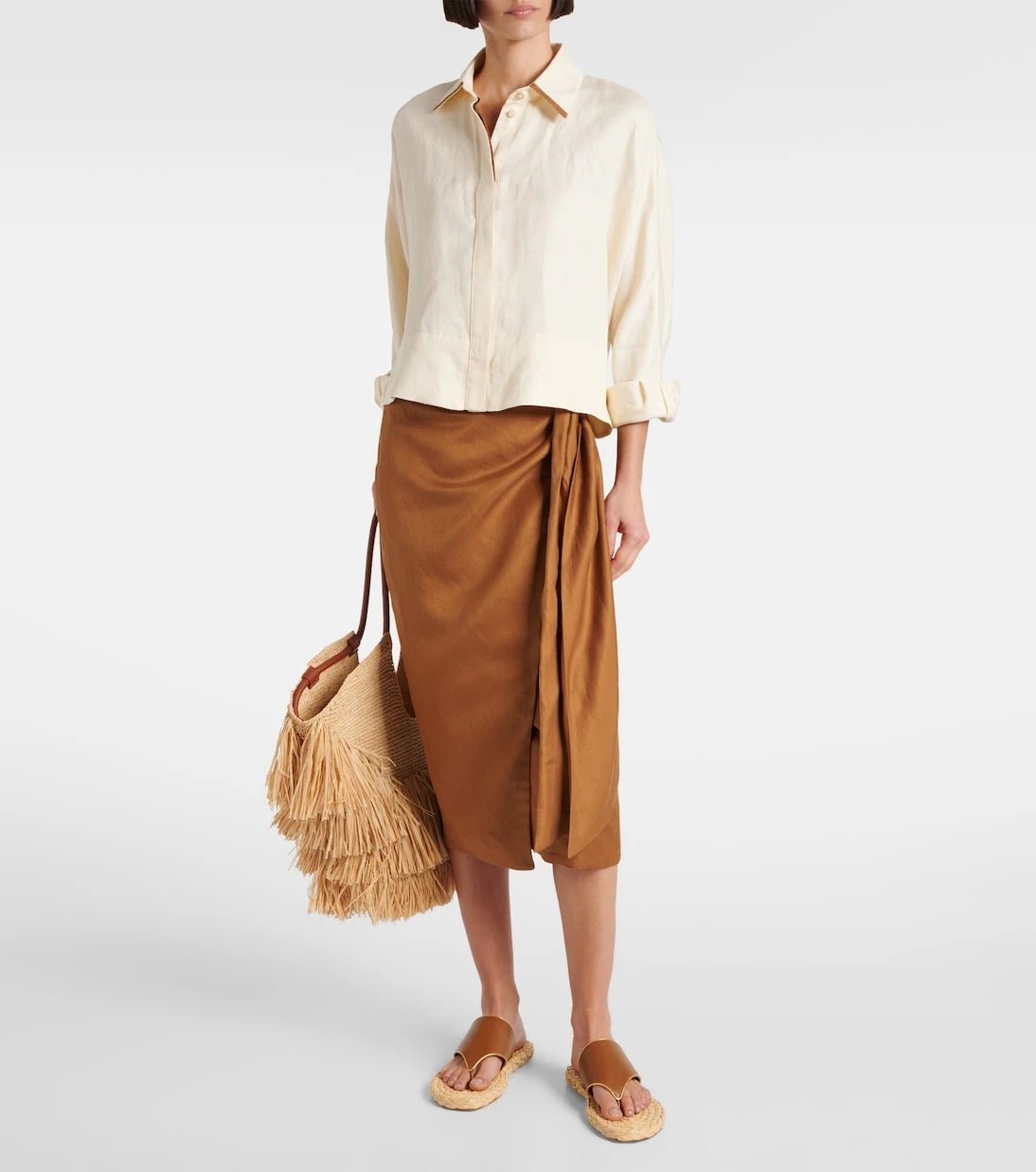 Paris Texas - Amalfi leather-trimmed espadrille slides