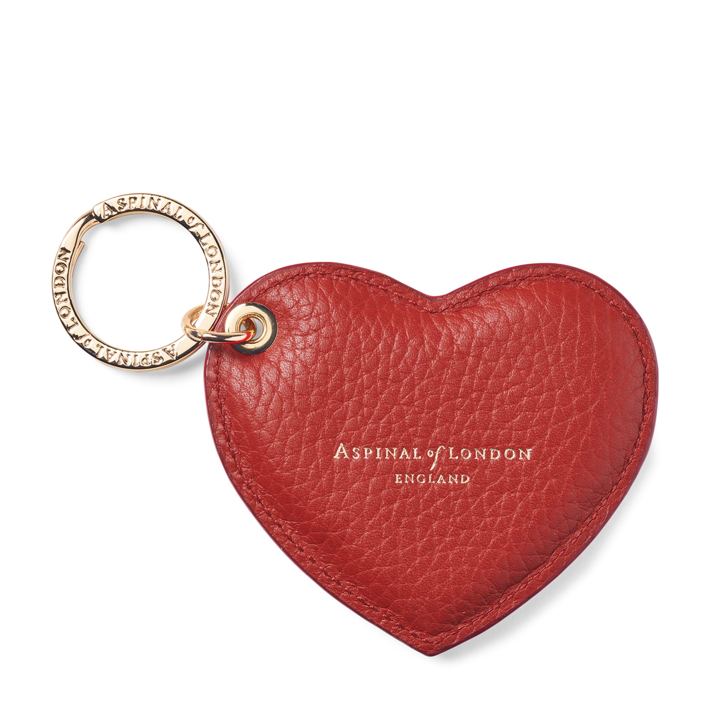Red Leather Heart Keyring