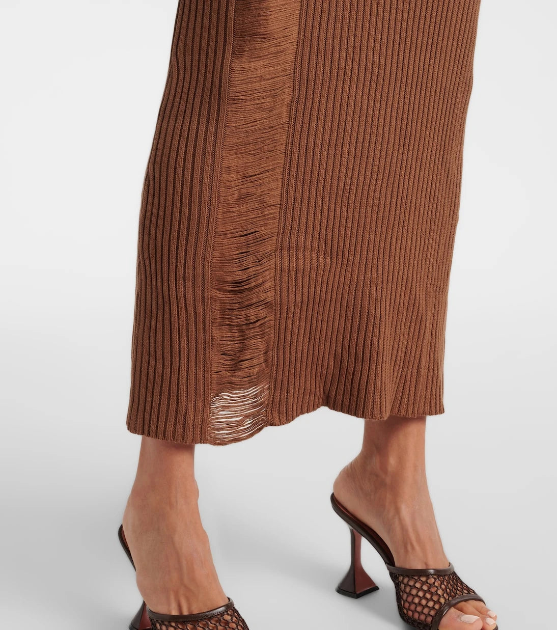 Aya Muse - Danica ribbed-knit silk-blend midi dress