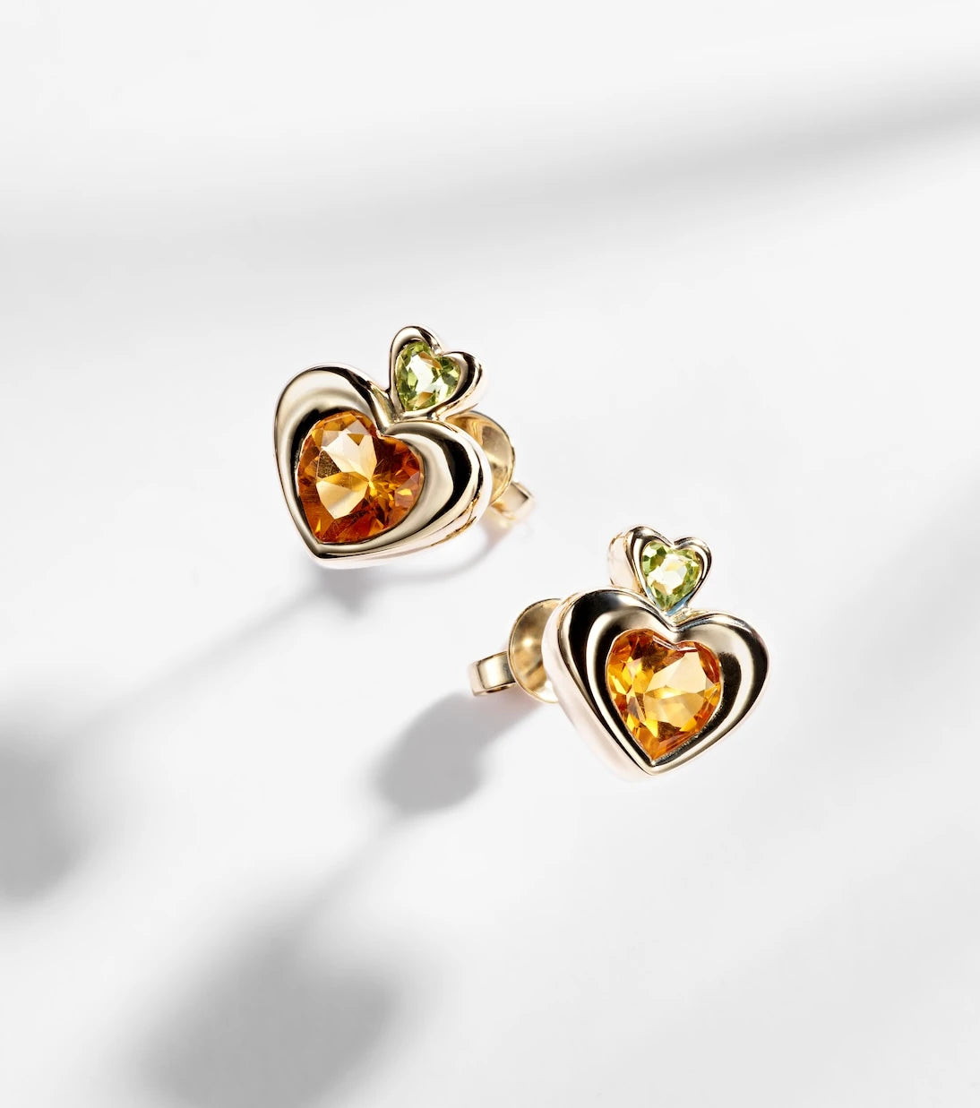 Roxanne First - 14kt gold single earring with citrine and peridot