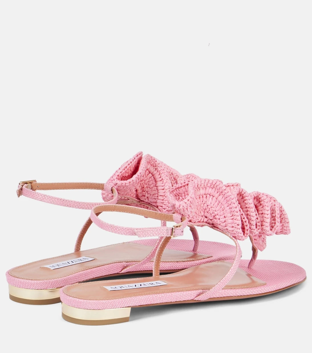 Aquazzura - Noches Tropicales raffia thong sandals