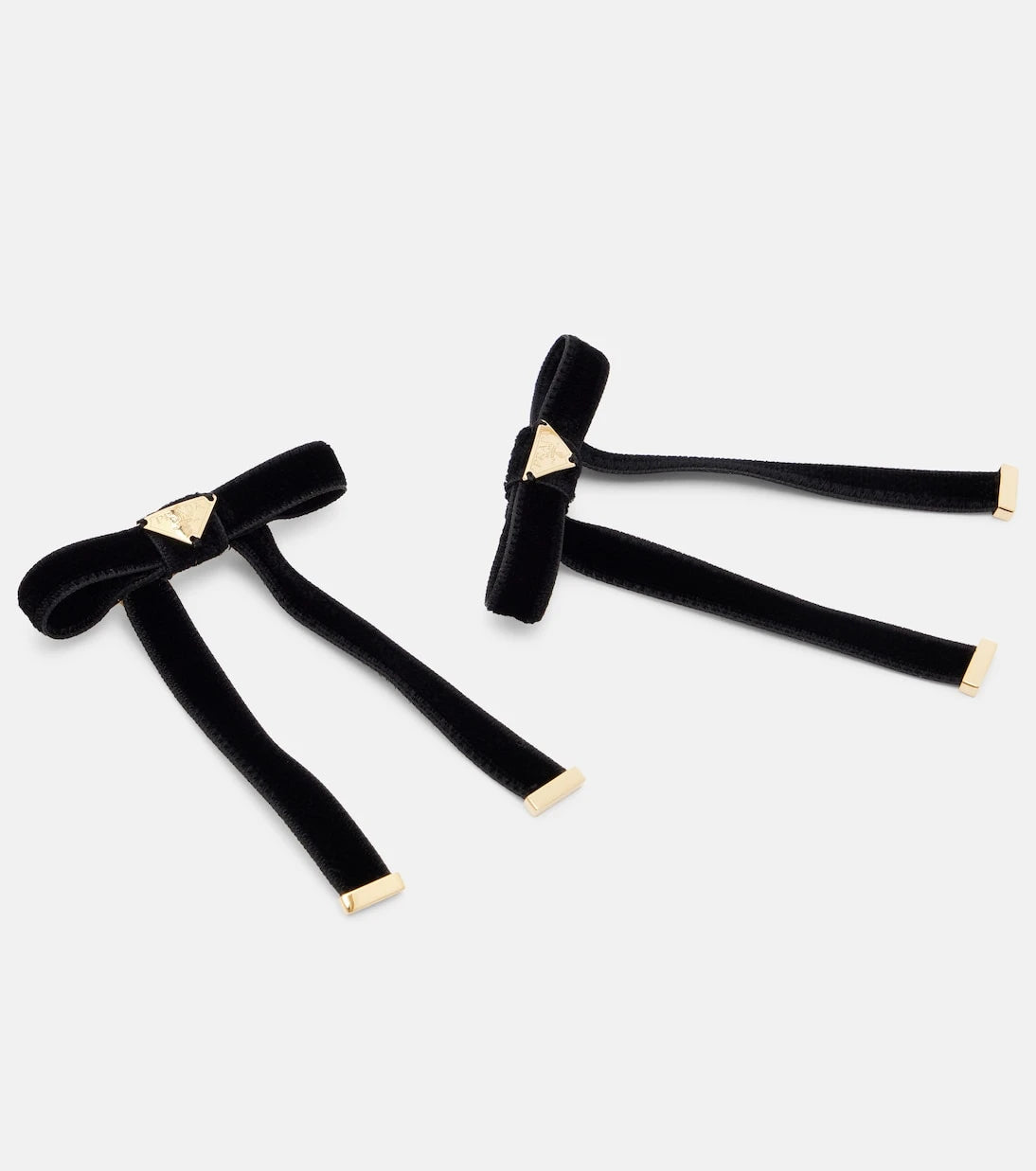 Prada - Set of 2 bow-detail velvet barrettes