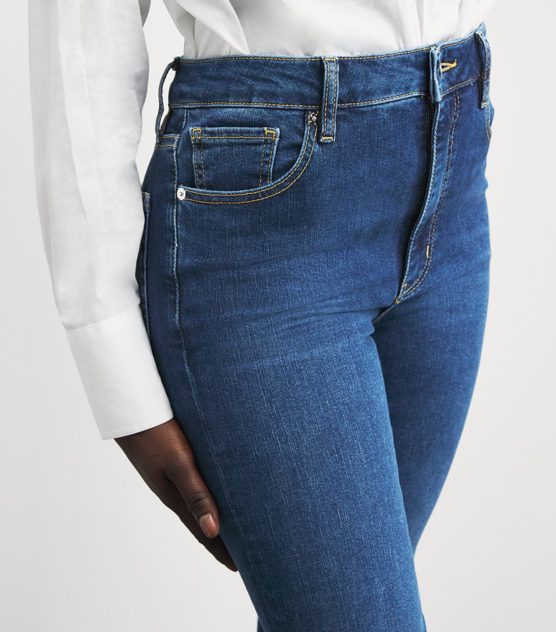 FRAME Blue The Reboot Crop Bootcut Jeans