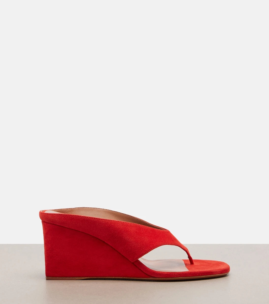 Alaïa - Cube suede wedge thong sandals