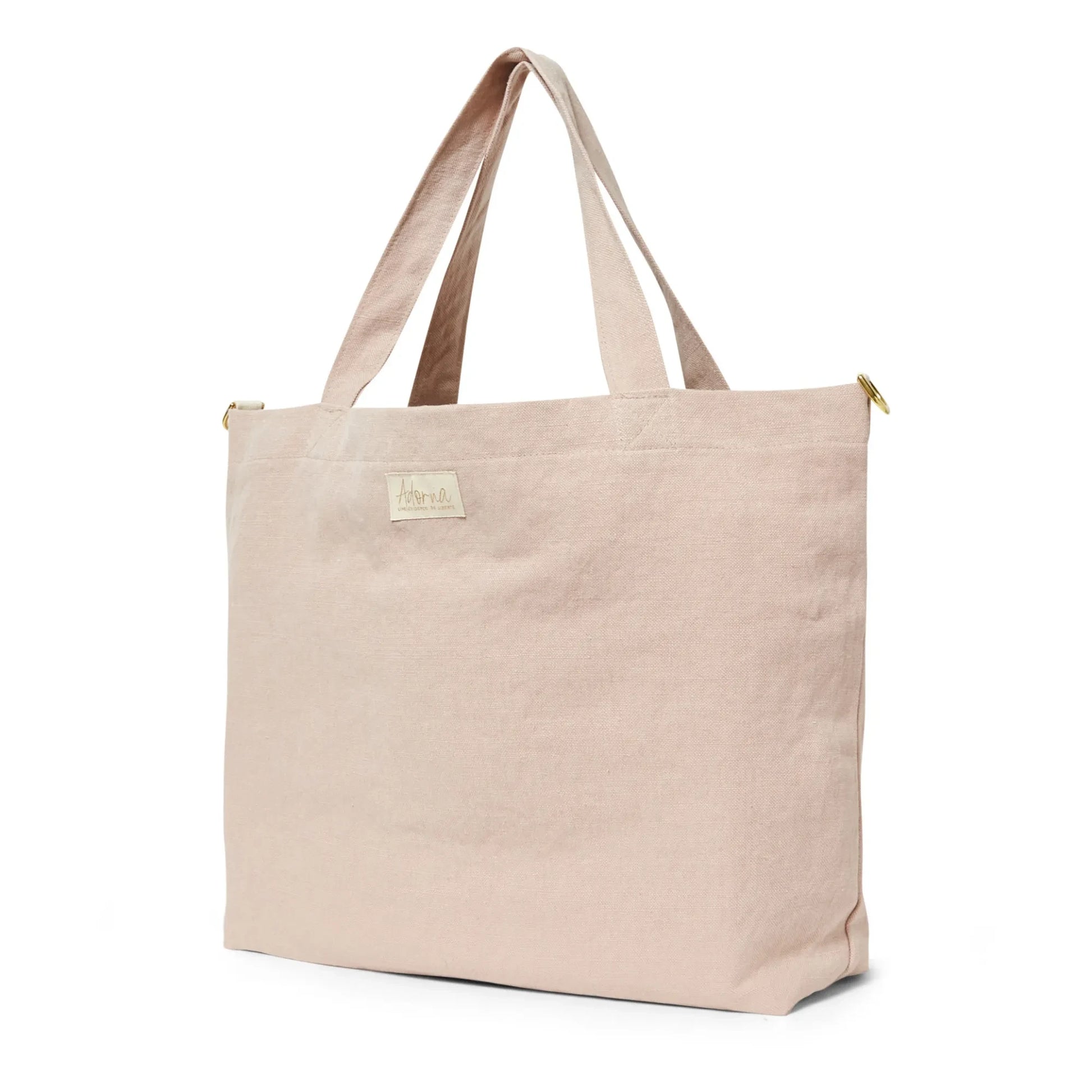 Adorna - Emma Linen tote bag | Powder pink