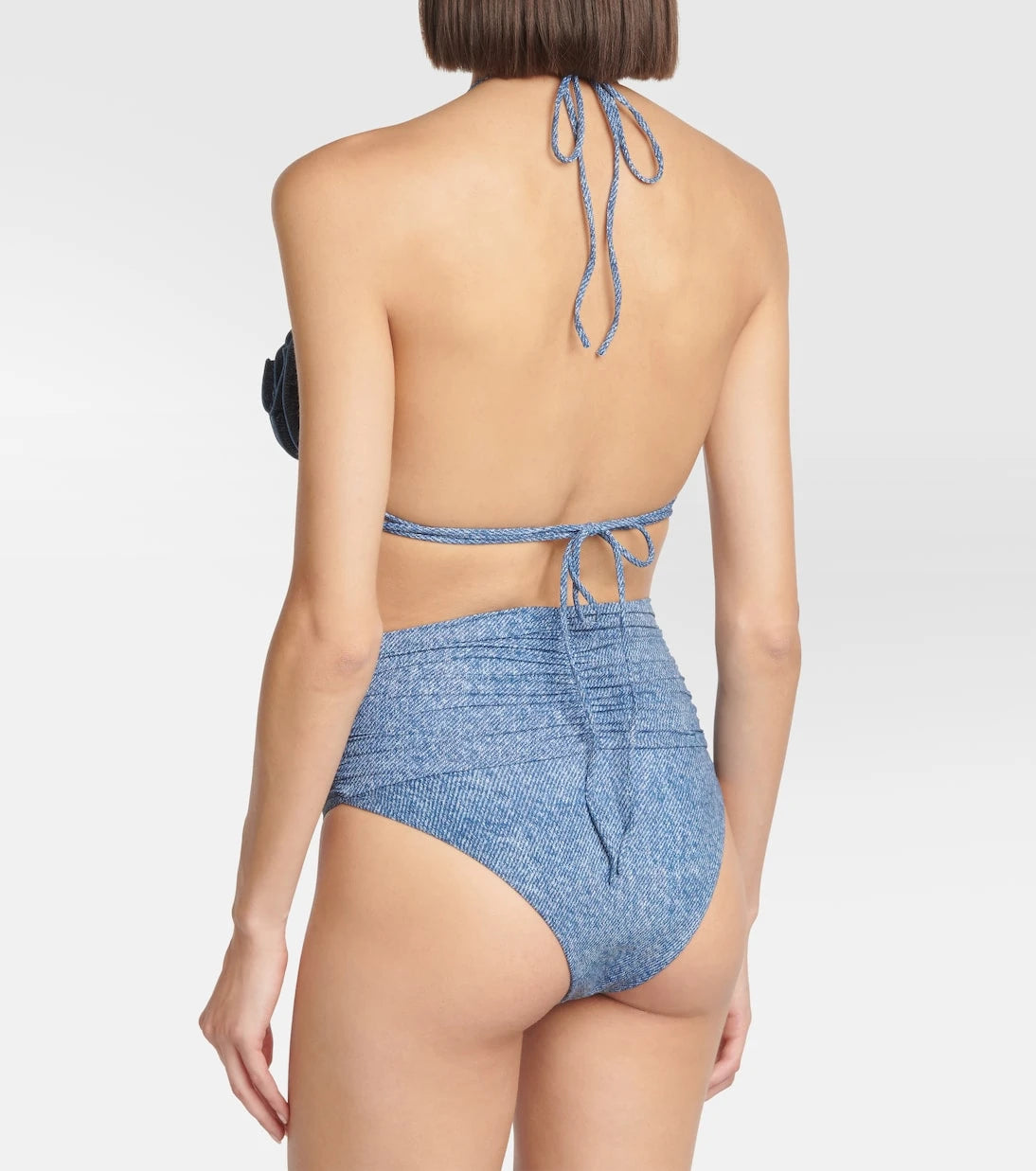 Magda Butrym - Corsage denim-printed bikini bottoms