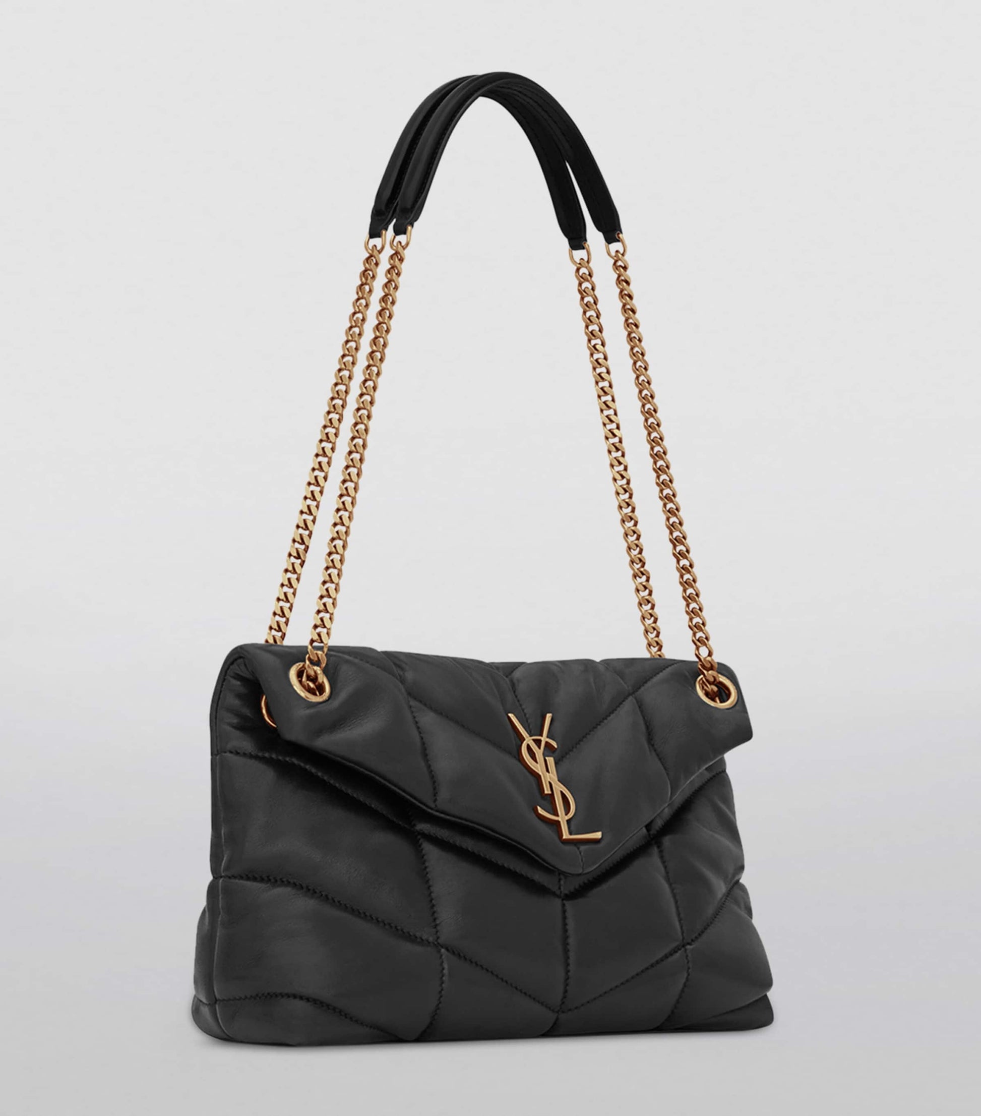Saint Laurent Black Small Loulou Puffer Shoulder Bag