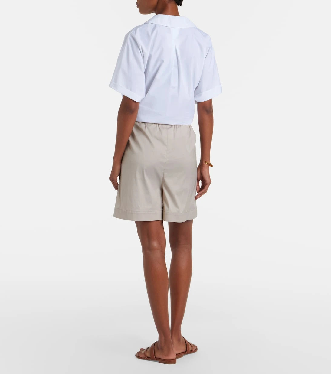 Max Mara - Medeola pleated cotton-blend Bermuda shorts