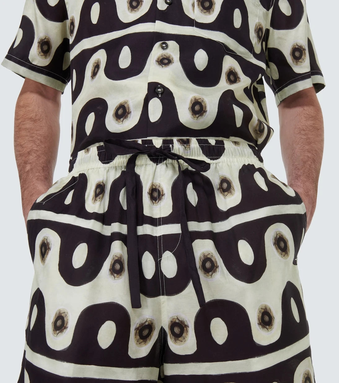Commas - Printed cotton and silk shorts