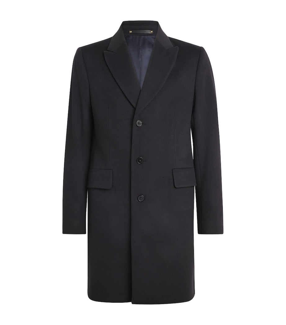 Paul Smith Blue Wool-Cashmere Overcoat