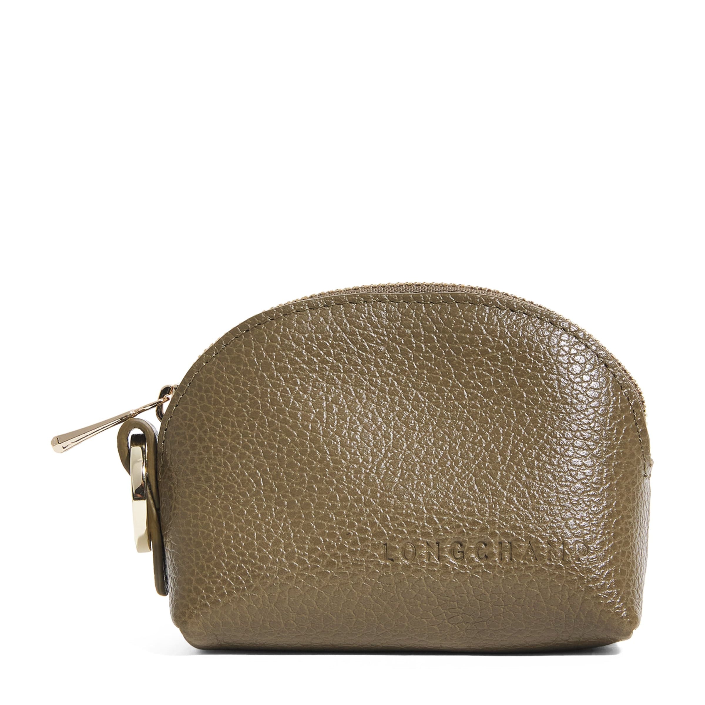 Longchamp Green Leather Le Foulonné Coin Purse