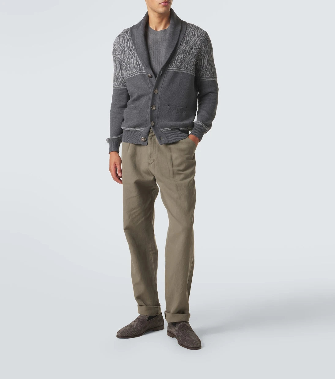 Brunello Cucinelli - Woven suede penny loafers