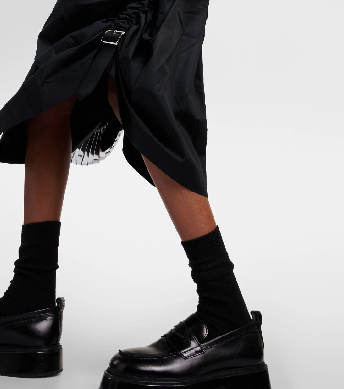 Noir Kei Ninomiya - Draped cotton midi dress