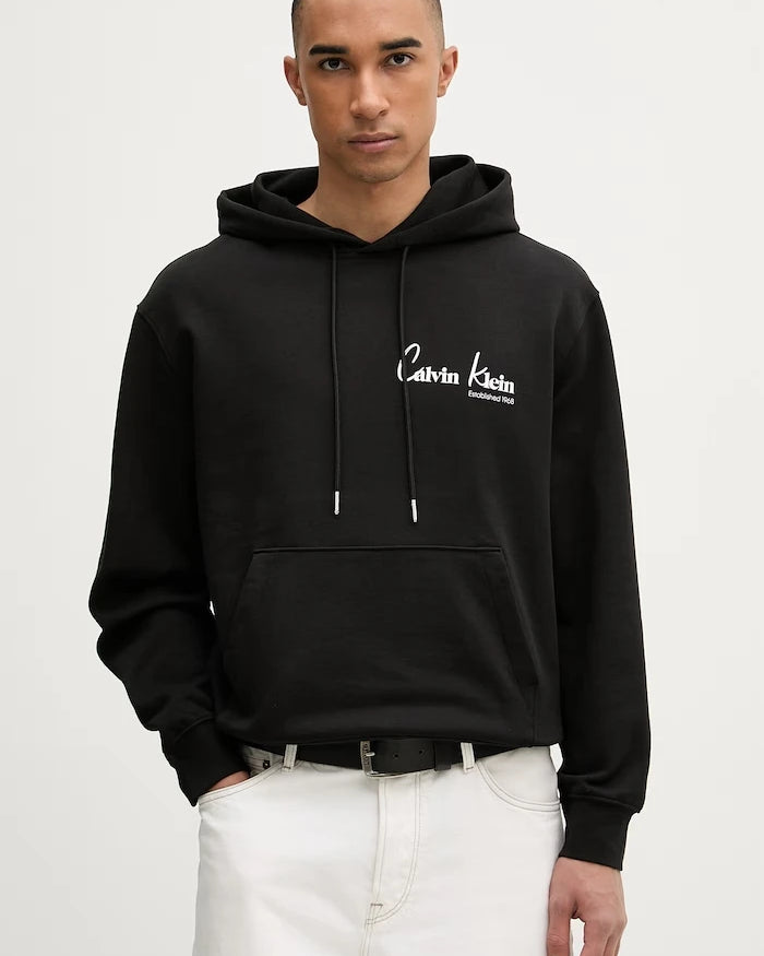 Calvin Klein Jeans Erkek Kapüşonlu Pamuklu Sweatshirt