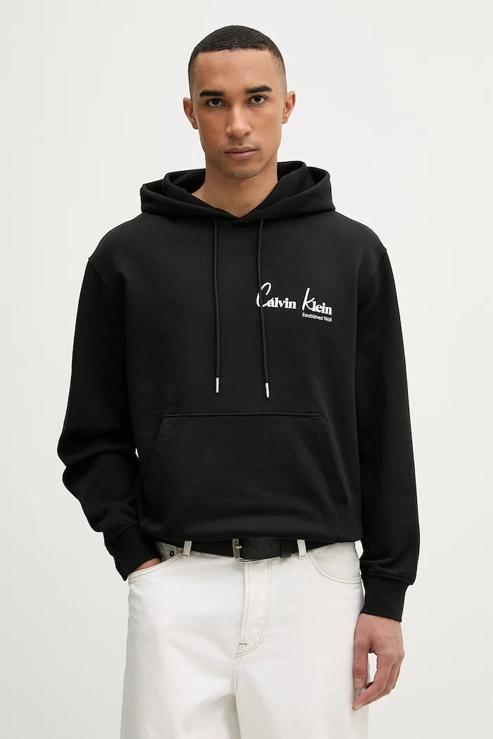 Calvin Klein Jeans Erkek Kapüşonlu Pamuklu Sweatshirt
