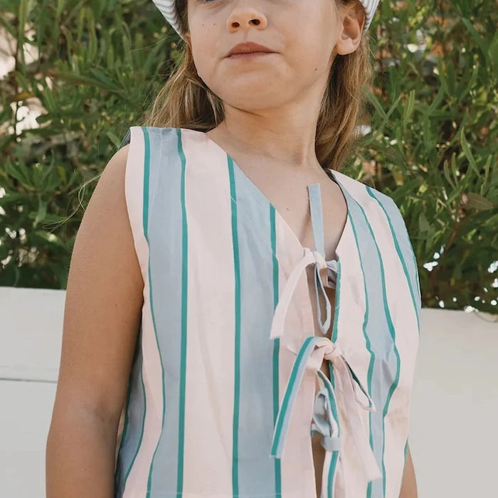 Детска памучна риза Tinycottons RETRO STRIPES BOWS VEST