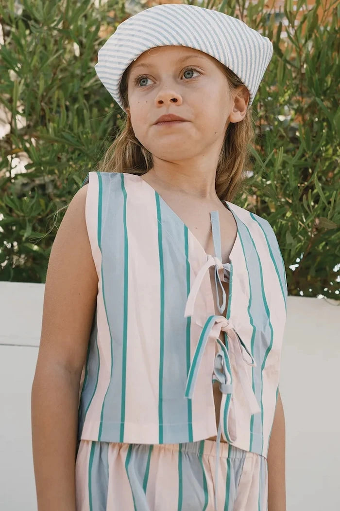 Детска памучна риза Tinycottons RETRO STRIPES BOWS VEST