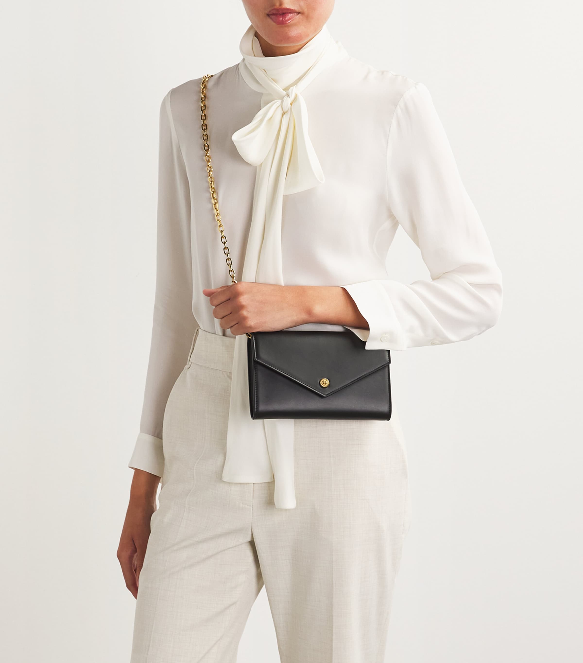 Harrods Black Leather Chain Wallet