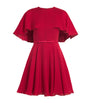 Red Silk Belted Mini Dress