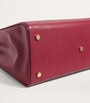 Burgundy Pebbled Leather Work Tote Bag